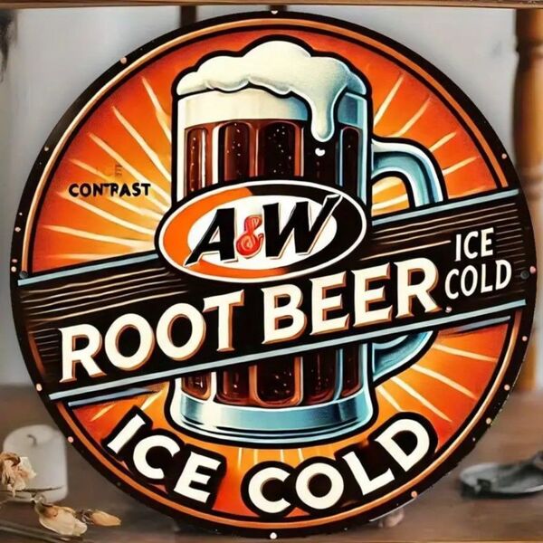 A&W ルートビア ⑤ Root Beer ブリキ看板 アメリカン雑貨 エンダー