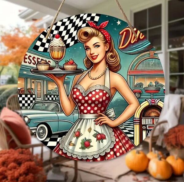 アメリカンダイナー American Diner 木製看板 USA オーバル アメリカン雑貨 世田谷ベース USA