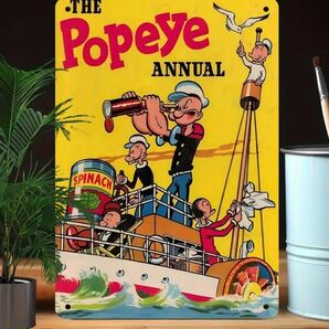 ポパイ POPEYE ② ブリキ看板 アメリカン雑貨 世田谷ベース プレート ヴィンテージアート レトロ
