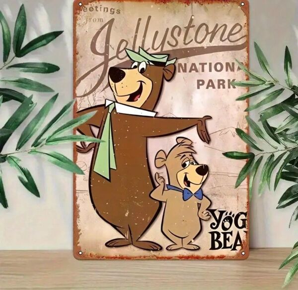 ヨギ・ベア ③ Yogi Bear ブリキ看板 アメリカン雑貨 USA