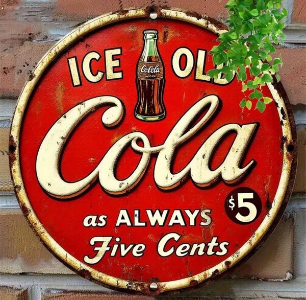 コーラ Cola ブリキ看板 プレート ヴィンテージアート アメリカン雑貨 レトロ USA アメリカンインテリア 飲食店インテリア