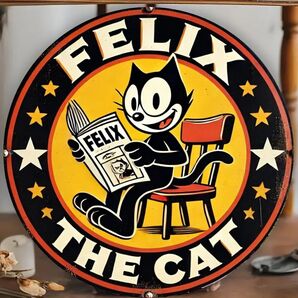 フィリックス・ザ・キャット ②Felix the Cat ブリキ看板 アメリカ雑貨