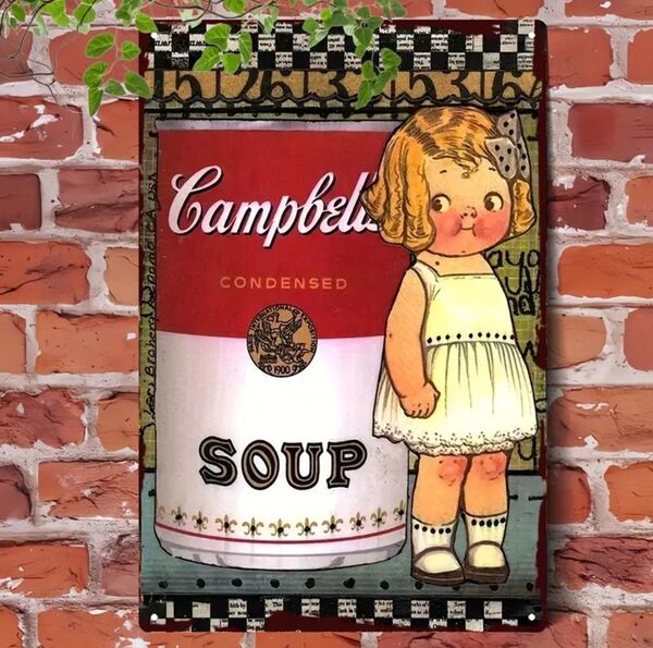 キャンベルスープ ① Campbell's Soup 金属ブリキ看板 アメリカン雑貨 USA