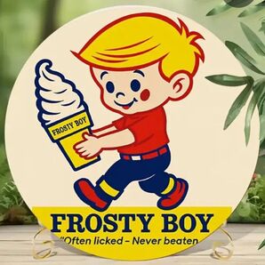 フロスティボーイ② FROSTY BOY ソフトクリーム ブリキ看板 オーバル インテリア アメリカン雑貨 世田谷ベース
