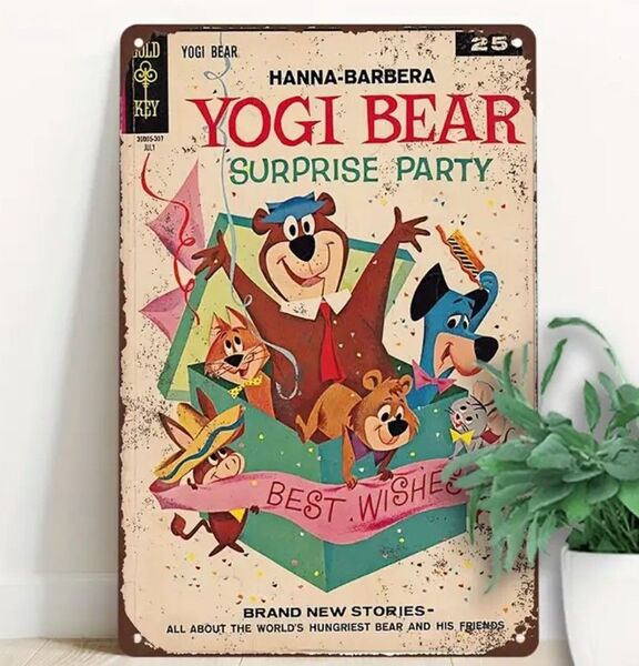 ヨギ・ベア ①Yogi Bear ブリキ看板 アメリカン雑貨 USA