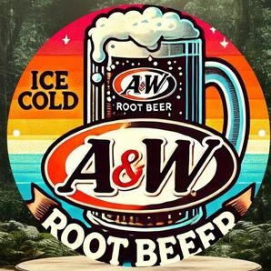 A&W ルートビア ⑪ Root Beer ブリキ看板 アメリカン雑貨 世田谷ベース