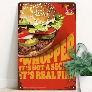 バーガーキング ⑯ BURGER KING ブリキ看板 アメリカン雑貨 ホッパー