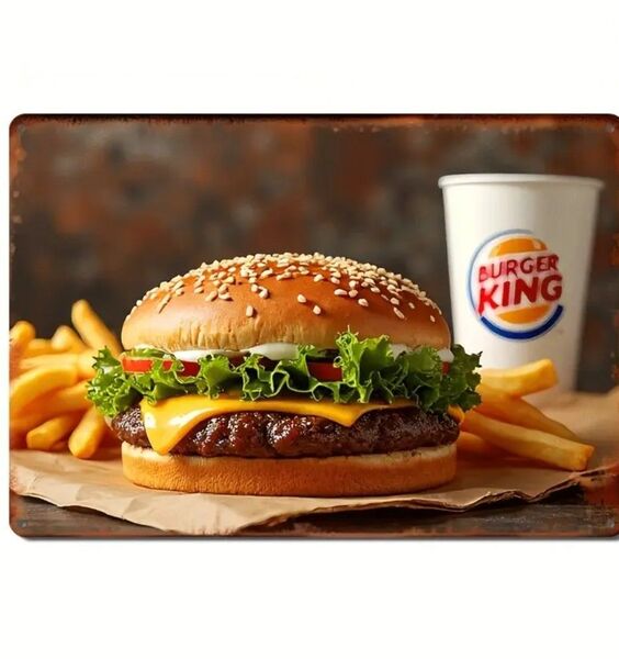 バーガーキング ① BURGER KING ブリキ看板 アメリカン雑貨 アメリカンダイナー ウェルカムボード