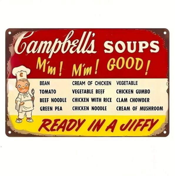 キャンベルスープ ② Campbell's Soup 金属ブリキ看板 アメリカン雑貨 USA