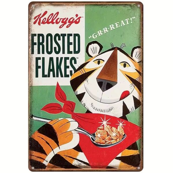 ケロッグ ⑧ Kellogg's 金属ブリキ看板 アメリカン雑貨 アメリカンダイナー