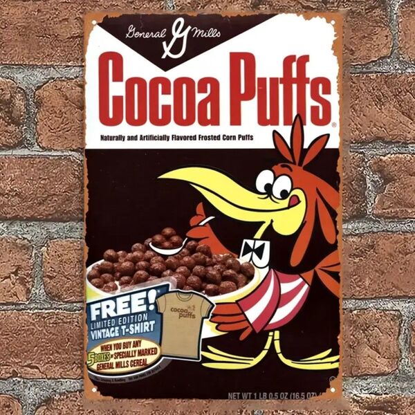 ココアパフ Cocoa Puffs ブリキ看板 アメリカン雑貨 シリアル