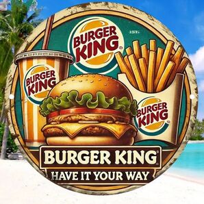 バーガーキング ⑮ BURGER KING ブリキ看板 アメリカン雑貨 ダイナー