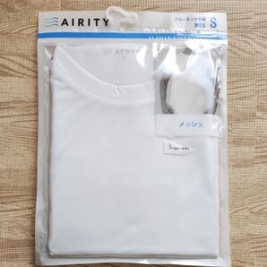 AIRITY メンズ クルーネック半袖Tシャツ ホワイト S 未使用