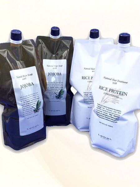ホホバシャンプー&ライスプロテイントリートメント 1,600ml 詰め替えパック ※2セット ナチュラルヘアソープ ルベル
