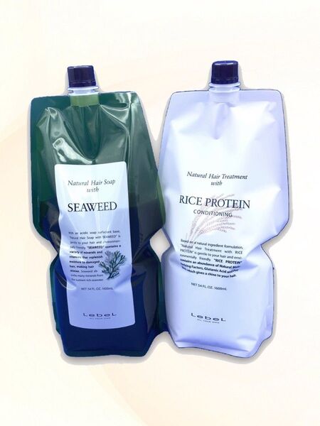 シーウィードシャンプー&ライスプロテイントリートメント 1,600ml 詰め替えパック 1セット ルベル ナチュラルヘアソープ