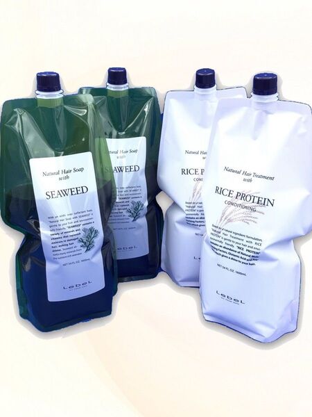 シーウィードシャンプー&ライスプロテイントリートメント 1,600ml 詰め替えパック 2セット ナチュラルヘアソープ ルベル