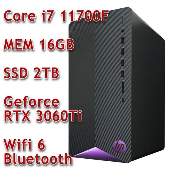 HP Pavilion ゲーミングデスクトップ TG01-2076jp 【i7-11700F,RTX3060Ti,2TB SSD】