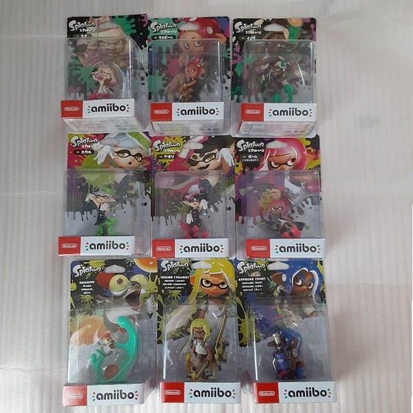 未開封9点 amiibo スプラトゥーン インクリング オクトリング コジャケ アオリ ホタル ガール ヒメ イイダ タコガール