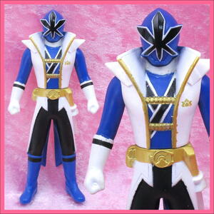  Samurai Squadron Shinkenger 2 sofvi hero Shokugan figure | super sin ticket blue | approximately 10.5cm 1 point Used