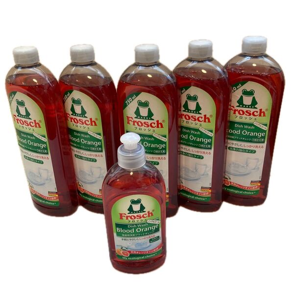 【新品】 Frosch フロッシュ 食器用洗剤 ブラッドオレンジ 750ml×5本 300 ml ×1本