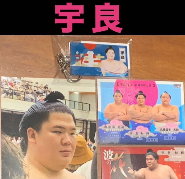 ★ 宇良 ★ 大相撲ファンクラブ予約限定品/バースデーキーホルダー ★ オマケ<大相撲カード&生写真>