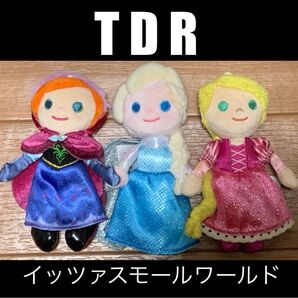 TDR/イッツスモールワールド ★ アナ&エルサ&ラプンツェル★ぬいぐるみバッジ3点!!!