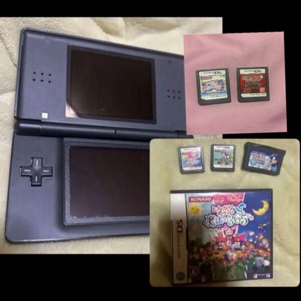 Nintendo DS Lite 本体 & とんがりボウシと魔法のお店等 DSソフト5点セット
