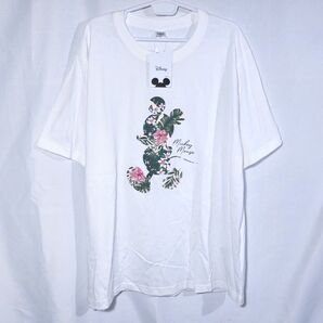 新品 Tシャツ 5L ディズニー ミッキーマウス ボタニカル シルエット ワイド