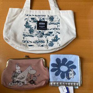 ムーミン 刺繍ガマ口ポーチ&トートバッグ&タオルハンカチセット