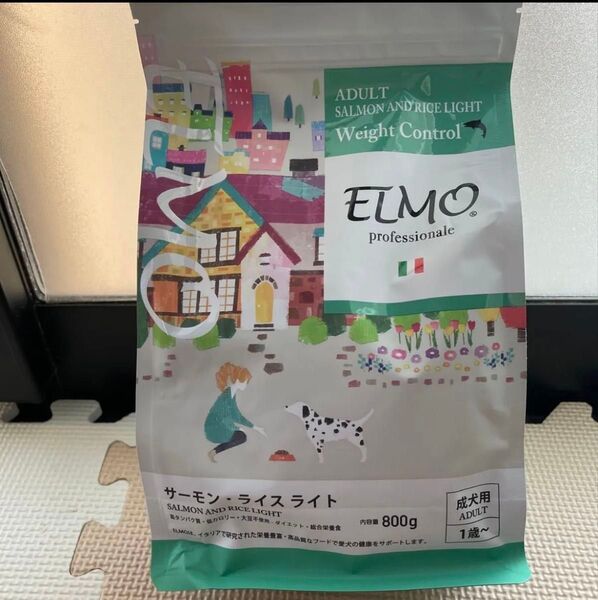 ELMO ドッグフード サーモン・ライス ライト 成犬用 800g×4pack