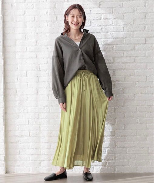 グローバルワーク ロングスカート グリーン フレア
