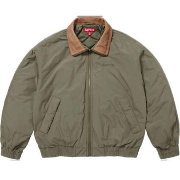 Supreme Leather Collar Utility Jacket "Olive"
