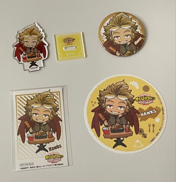 僕のヒーローアカデミア ヒロアカ スイーツパラダイス スイパラ アクリルスタンド 缶バッジ 特典 コースター カード ホークス