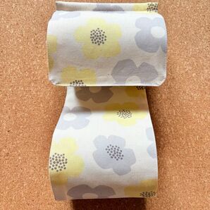 北欧風花柄×イエローコンビ トイレットペーパーホルダーカバー