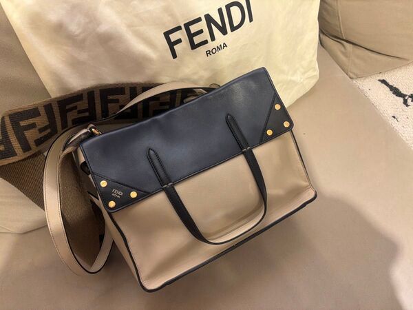 Fendi フェンディ 2WAY レザー ショルダーバッグ ハンドバッグ【8BT303】