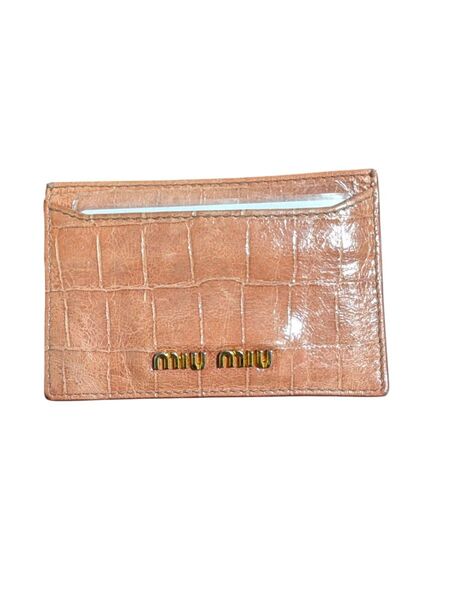 鑑定済み 本物 MIU MIU ミュウミュウ カードケース パスケース 定期入れ カード入れ 免許入れ レザー 型押し