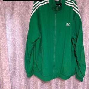 【新品】 adidas グリーン ナイロンジャケット 3 XL アディダス