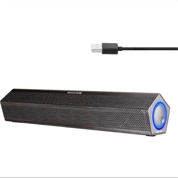 SW010 デュアルモードパソコンスピーカー、8 Wハイファイステレオ、有線USB接続線 電源とオーディオ用16ビットDAC内蔵