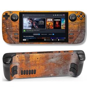 Miimall【イエロー鉄さび柄】Steam Deck専用 PVCスキンステッカー スチームデッキ 薄型シート 超耐久