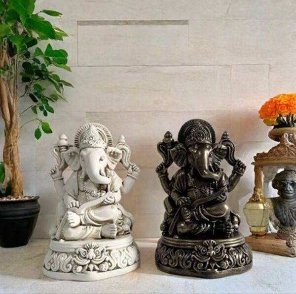 アンティーク調 ガネーシャ像 知恵 繁栄 守護神 インテリア ブロンズ 仏像 置物