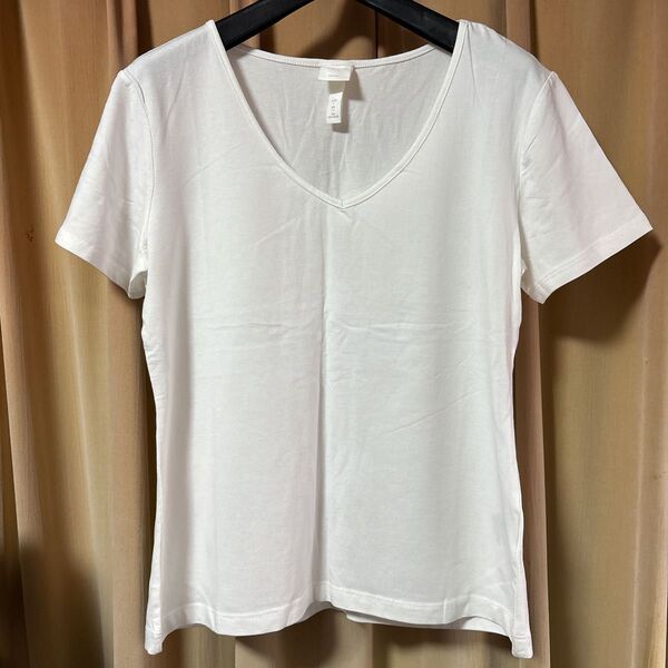 H&M 肌着 半袖 Tシャツ トップス カットソー ホワイト 白 L