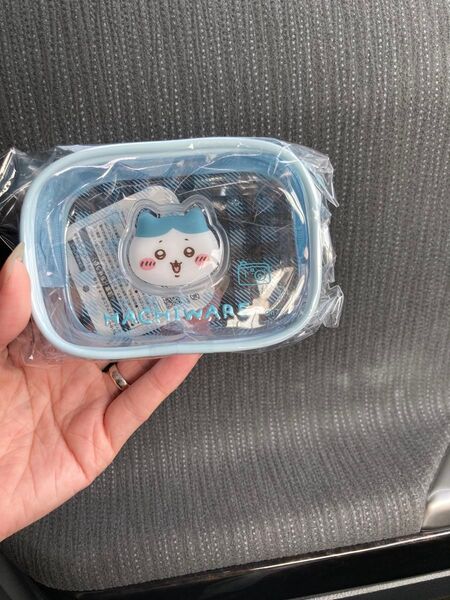 ちいかわ ぷっくりクリアポーチ ハチワレ プライズ 非売 ポーチ 推し活 青 ミニポーチ