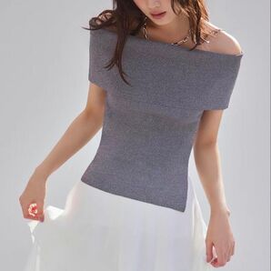 新品 フレイアイディー FRAY.ID オフショル ニット トップス グレー
