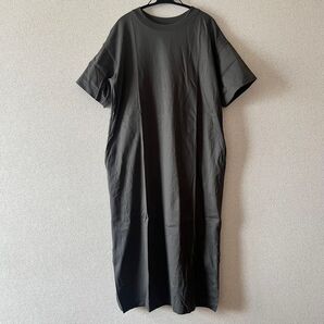 ユニクロ カットソー コットンロングT ワンピース 半袖