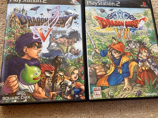 ドラゴンクエスト PS2ソフト 2枚セット ドラゴンクエストV ドラゴンクエストVIII★天空の花嫁 空と海と大地の呪われし姫君