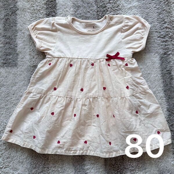 petit main 半袖 ワンピース 80 ロンパース プティマイン ベビー服 女の子