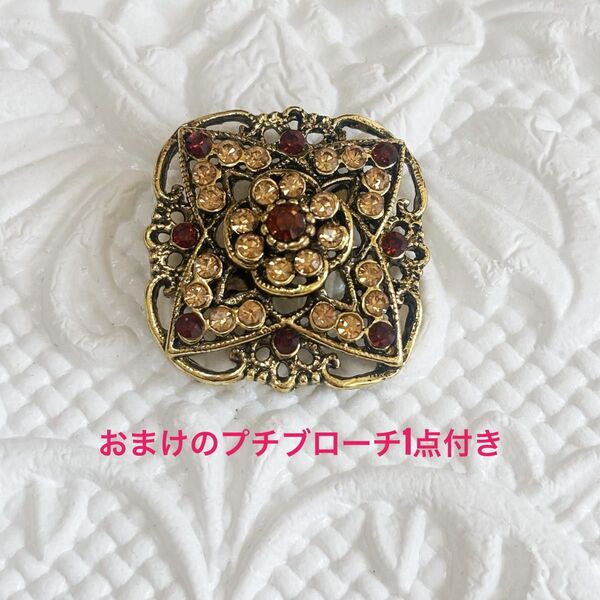 ブローチ アクセサリー ゴールドカラー アンティーク ヴィンテージ 海外製 ビンテージ 花 ゴールド