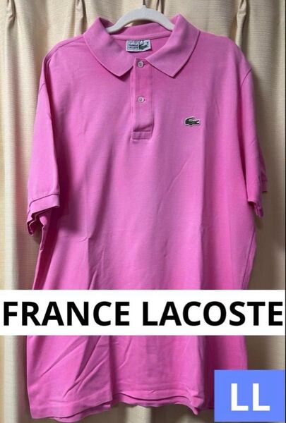 【70s後期ヴィンテージ古着】FRANCE CHEMISE LACOSTE ポロシャツ ピンク サイズ5(LL)