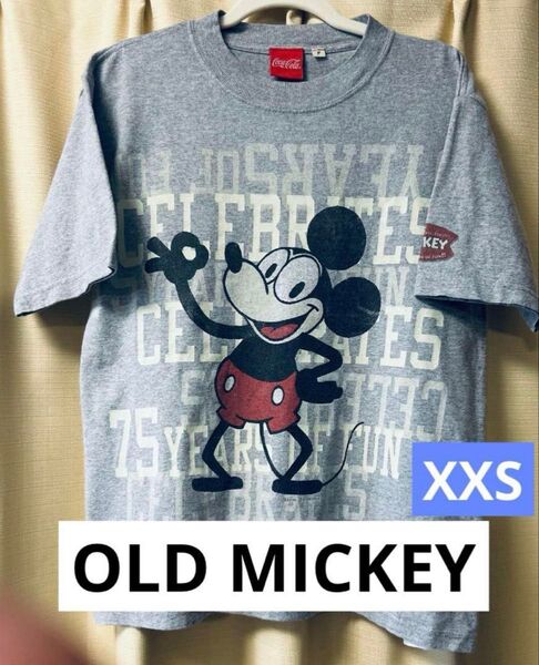 【希少・美品】 Coca-Cola Disney オールドミッキープリントTシャツ キャラT ヴィンテージ 古着 XXS