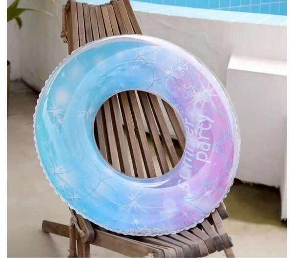 浮き輪 80cm キラキラ 青 紫 マーメイド ビーチ プール 海 アウトドア